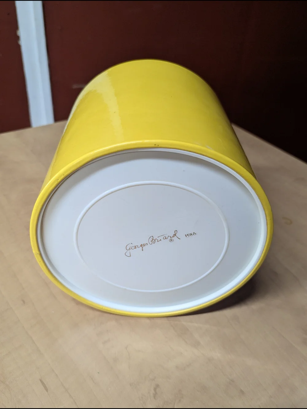 MCM Georges Briard Bright Yellow Ice Bucket Barware